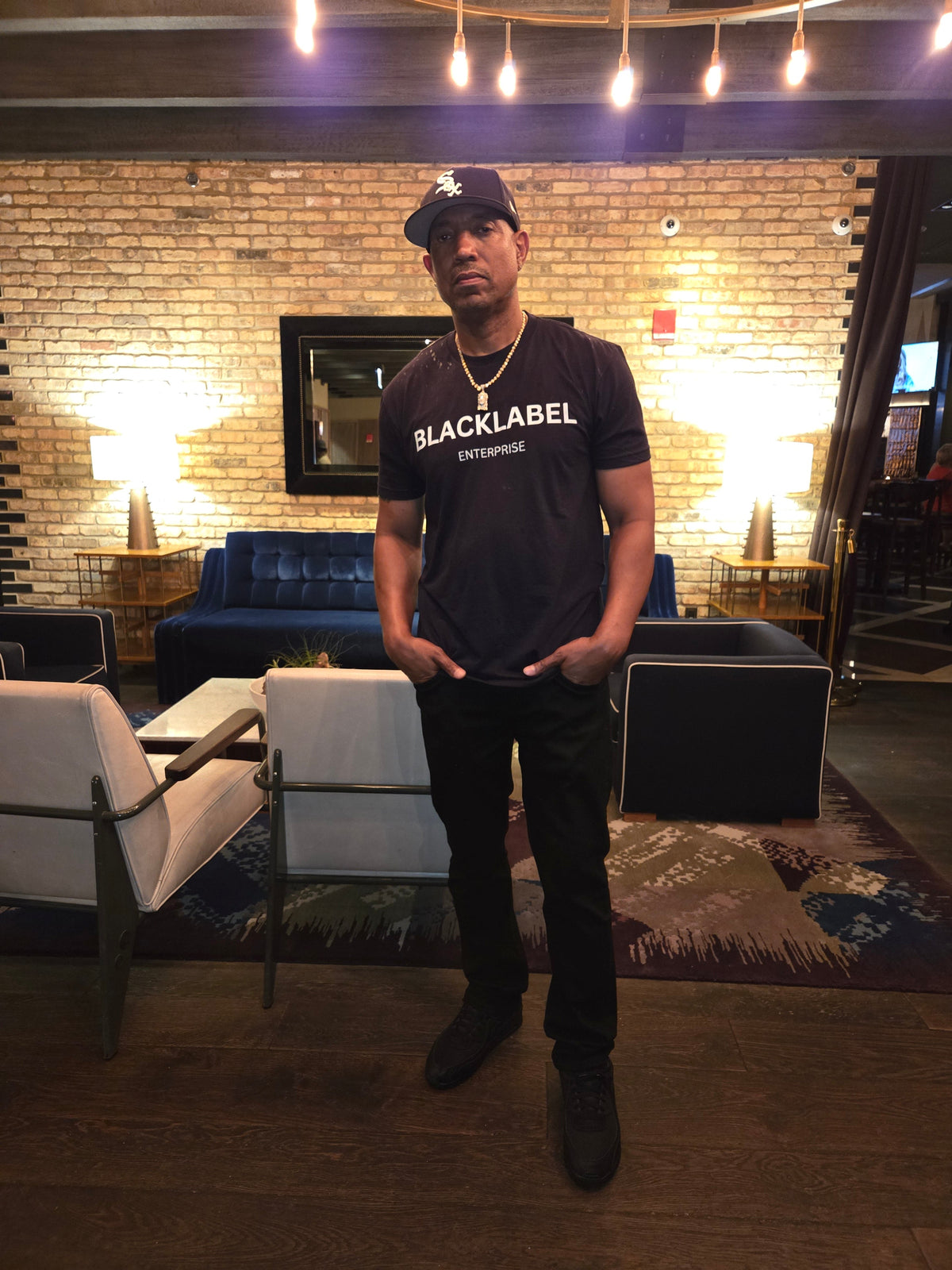 Blacklabel Enterprise logo tee - Black shirt with White logo