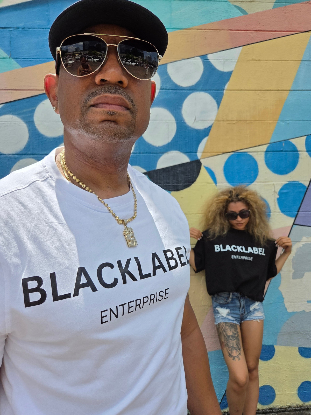 Blacklabel Enterprise logo tee - White shirt, premium lifestyle shot